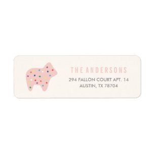 Tierisches Cookie-Adressetikett - Bubblegum