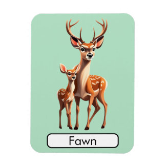 Tierisches Flashcard Deer/Fawn, flexibles Foto Mag Magnet