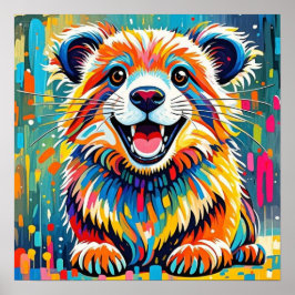 Tierisches Kunstdesign mit kühlem, dynamischem Des Poster