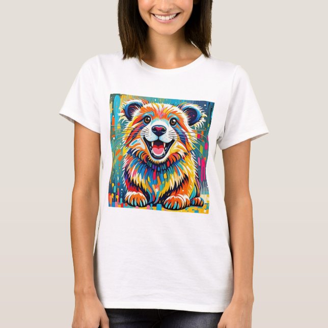 Tierisches Kunstdesign mit kühlem, dynamischem Des T-Shirt (Vorderseite)