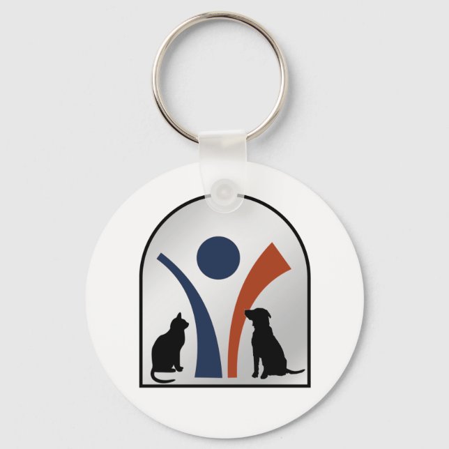 Tierisches Logo mit Katze und Hund Schlüsselanhänger (Vorderseite)