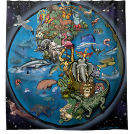 tierisches Planet Duschvorhang