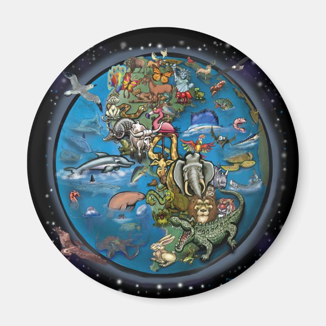 tierisches Planet Magnet (Vorne)