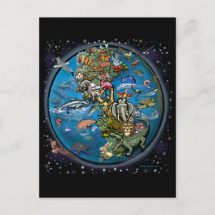 tierisches Planet Postkarte