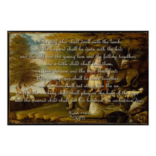 Tierisches Poster - Isaiah 11:6-8
