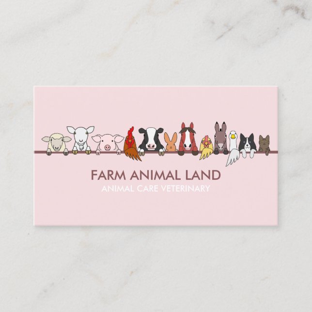 tierisches Rosa Visitenkarte (Vorderseite)