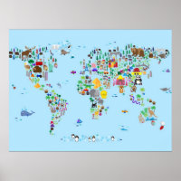 Tierkarte der Welt