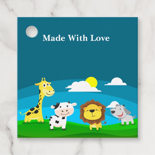 Tierkartoon Geschenkanhänger (Vorderseite)