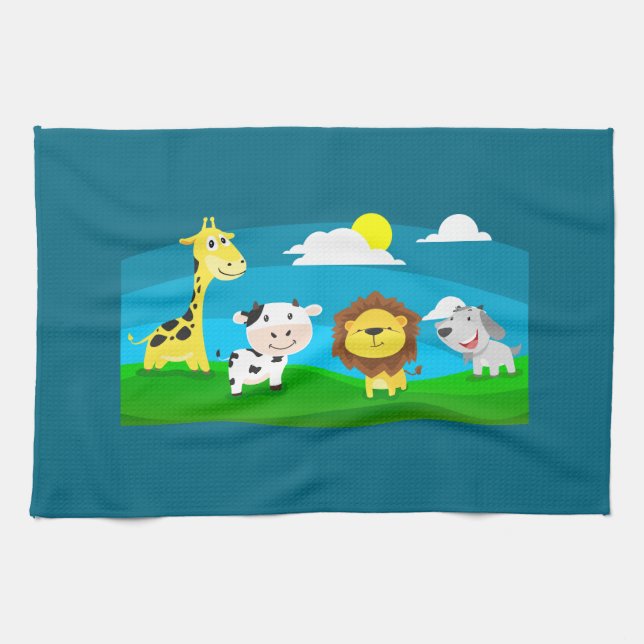 Tierkartoon Geschirrtuch (Horizontal)