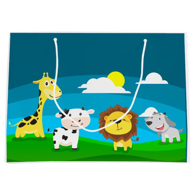 Tierkartoon Große Geschenktüte (Vorderseite)