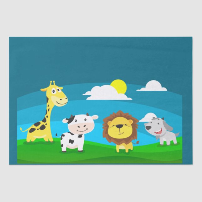 Tierkartoon Seidenpapier (Vorderseite)