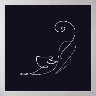 Tierkatze   Line Art   Cat Lover Poster