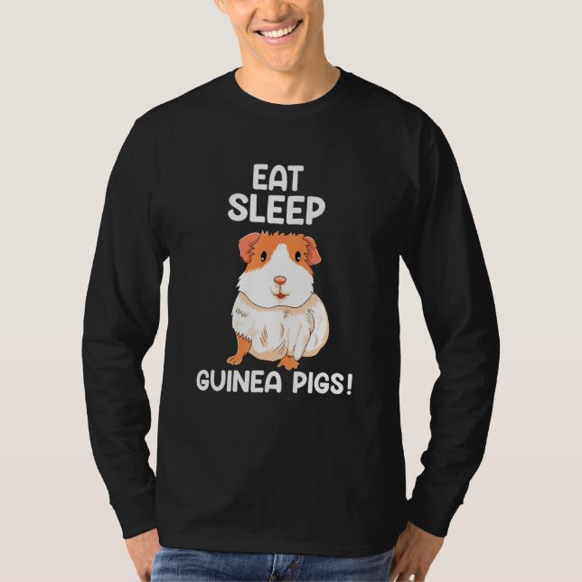 Tierkleidung isst Schlaf-Guinea Schweine T-Shirt (Vorderseite)