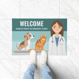 Tierklinik Tierarzt Frau Benutzerdefinierter Name Fußmatte