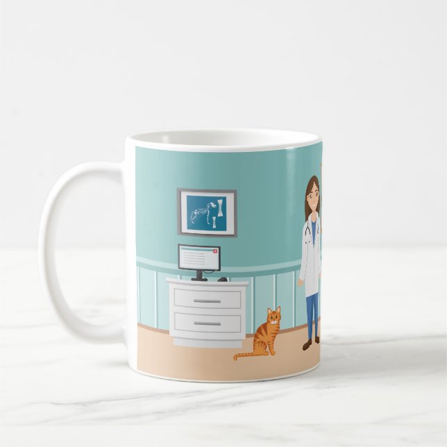 Tierklinik Tierärztin Individuelle Name Kaffeetasse (Links)