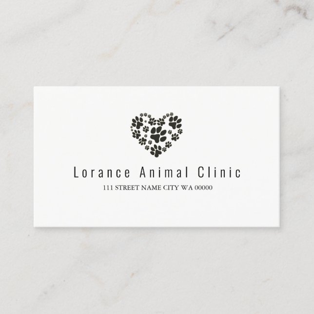 Tierklinik Unterkunft Veterinärmedizin Visitenkarte (Vorderseite)
