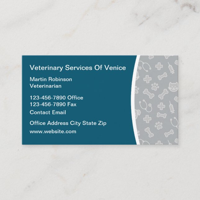 Tierklinik Veterinary Business Cards Visitenkarte (Vorderseite)
