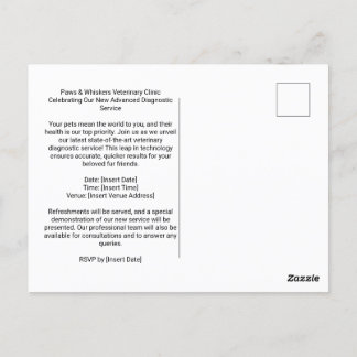 Tierklinische Doppelprofil-Katzen-Einladung Postkarte