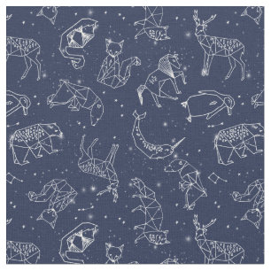 Tierkonstellationen Muster Blauer Navy Stoff