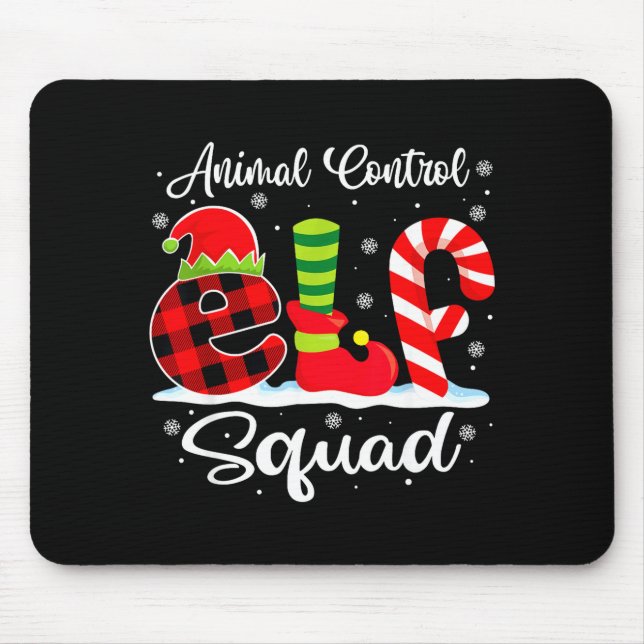 Tierkontroll-Elfen-Trupp Weihnachts-Offizier Match Mousepad (Vorne)