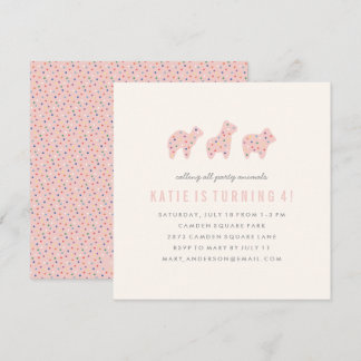 Tierkost Einladung zum Geburtstag - Bubblegum