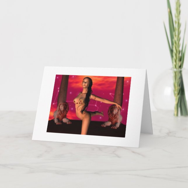 Tierkreis-alles Gute zum Geburtstag ~ Löwe Karte (Vorderseite)