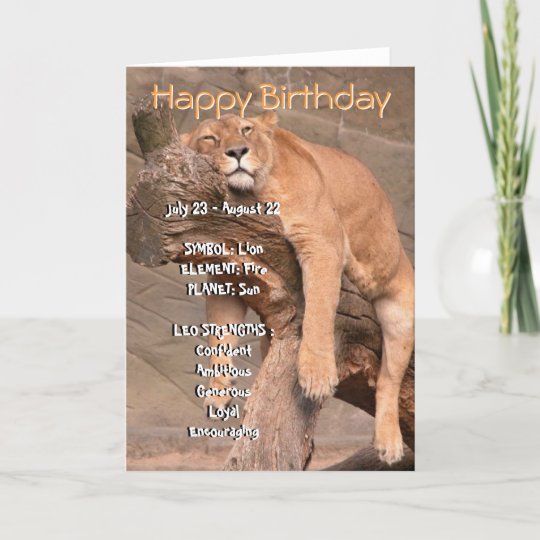 Tierkreisalles Gute zum Geburtstagkarte Löwe Karte Zazzle.at