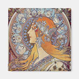 Tierkreis durch Alphonse Mucha Magnet