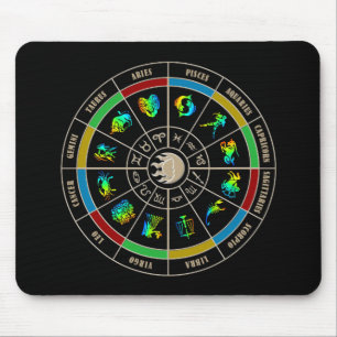 Tierkreis-Farbrad Mousepad