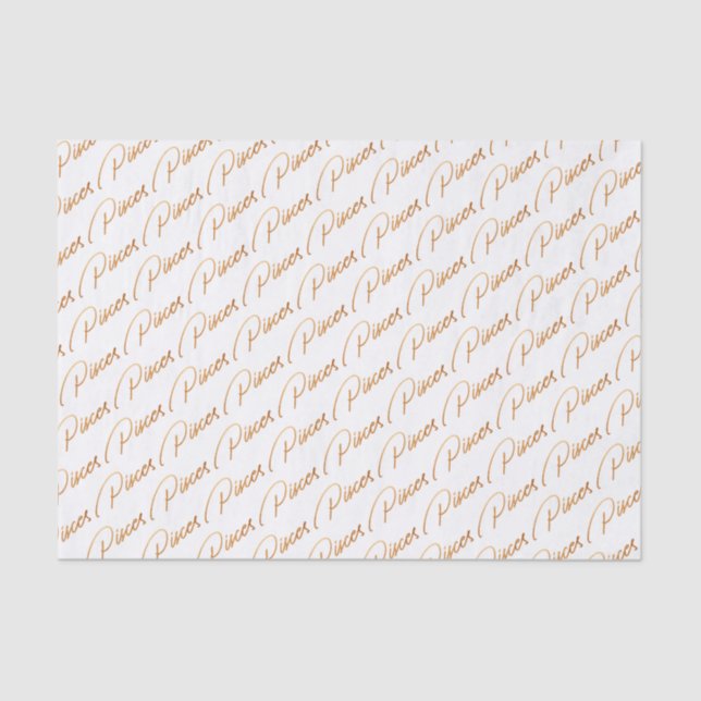 Tierkreis-"Fisch" Goldskript-Seidenpapier Seidenpapier (Vorderseite)