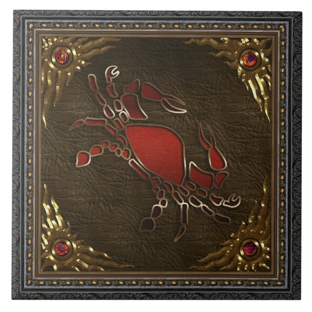 Tierkreis-Fliese - Krebs Fliese (Vorderseite)