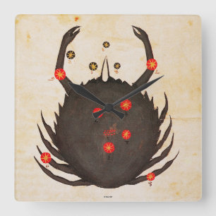Tierkreis: Krebs, C1350 Quadratische Wanduhr
