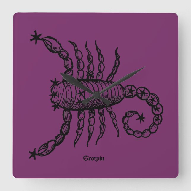Tierkreis: Skorpion, 1482 Quadratische Wanduhr (Vorderseite)