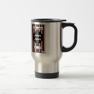 Tierkreis-Streifen-Tasse - Wassermann Reisebecher