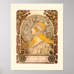 Tierkreis von Alphonse Mucha Poster