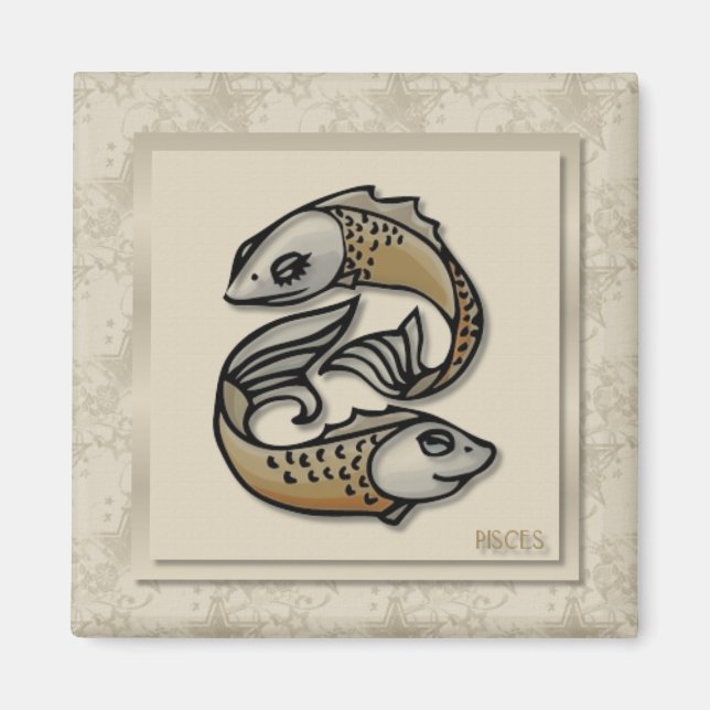 Tierkreis-Zeichen-Fisch-Magnet Magnet (Vorne)