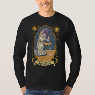 Tierkreisgeschenk im Retro-Stil für ein Mädchen im T-Shirt