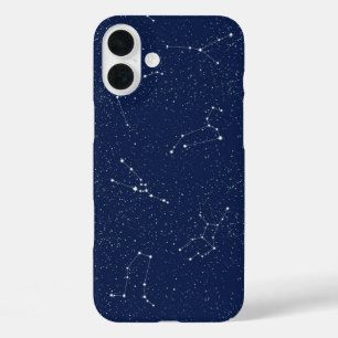 Tierkreissternbilder mit einem dunkelblauen Sterne iPhone 16 Plus Hülle