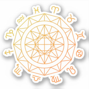 Tierkreiszeichen Astrologisches Rad Aufkleber