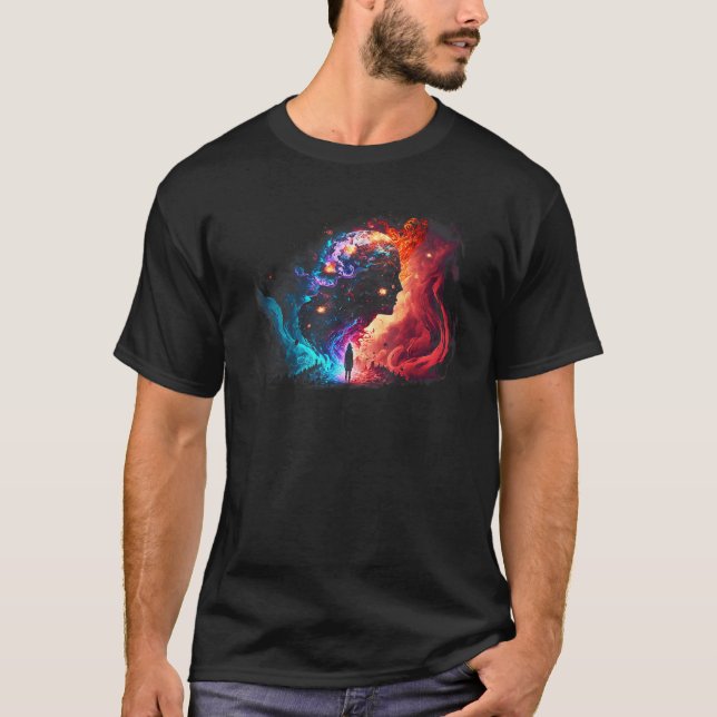 Tierkreiszeichen Sternbild Nachthimmel T-Shirt (Vorderseite)