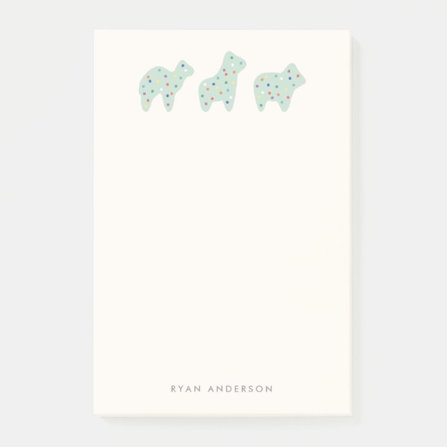 Tierkrümelparade Kid's Post-it - Minte Post-it Klebezettel (Vorderseite)