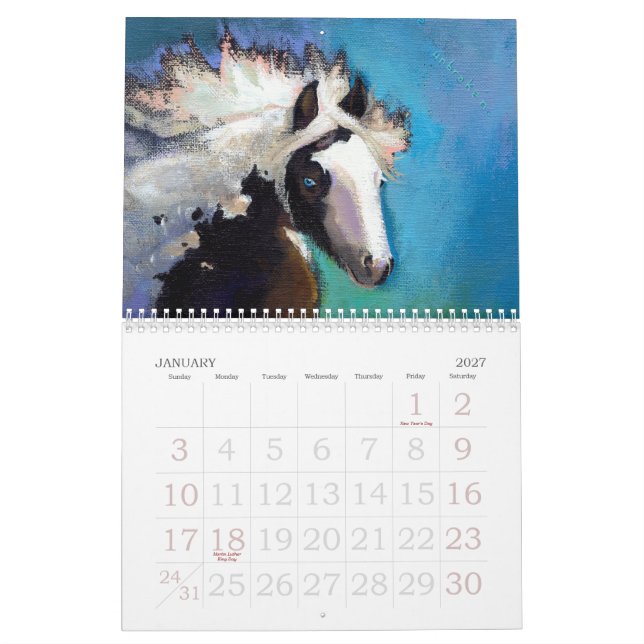 Tierkunst trägt Spaßvorlage 2012 ein Kalender (Jan 2027)