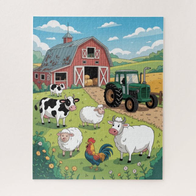 Tierleben auf dem Bauernhof Puzzle (Vertikal)