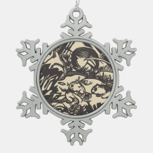 Tierlegende Tierlegende Franz Marcs Schneeflocken Zinn-Ornament