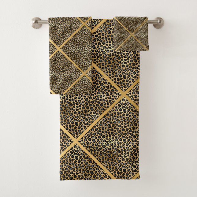 TIERLEOPARD-DRUCKLUXURY-GRID-TOWEL 2 BADHANDTUCH SET (Insitu)