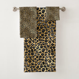 TIERLEOPARD PRINT LUXURY BADEZIMMER TOWEL SET