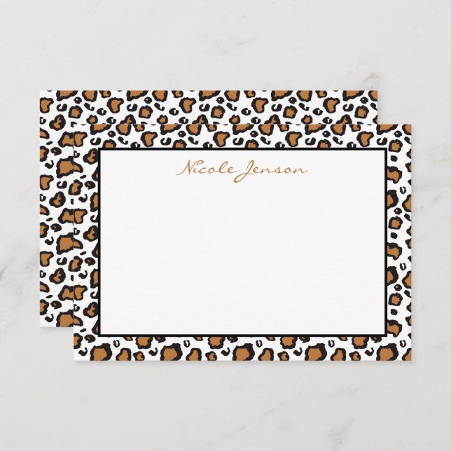 Tierleopard Print Personalisierte Mitteilungskarte (Vorne/Hinten)