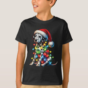 Tierliebhaber Dalmatiner Hunde Weihnachtsmannmütze T-Shirt