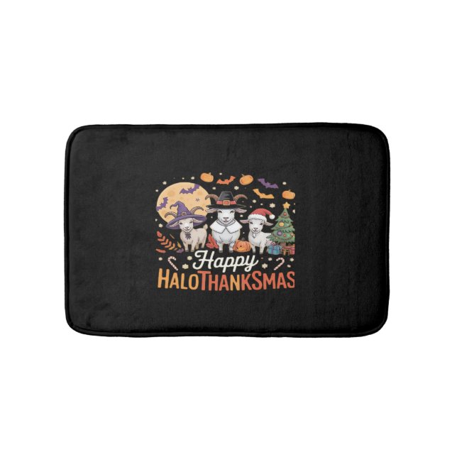 Tierliebhaber glückliche Hallothanksmas Essentia Badematte (Vorderseite)