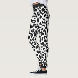 Tierliebhaber Leopard drucken schwarz und weiß Leggings